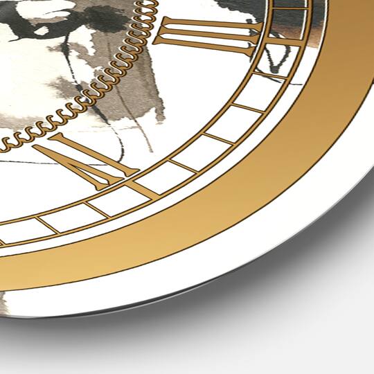 Designart 'Gold Glam Squares Ii Glam Wall Clock
